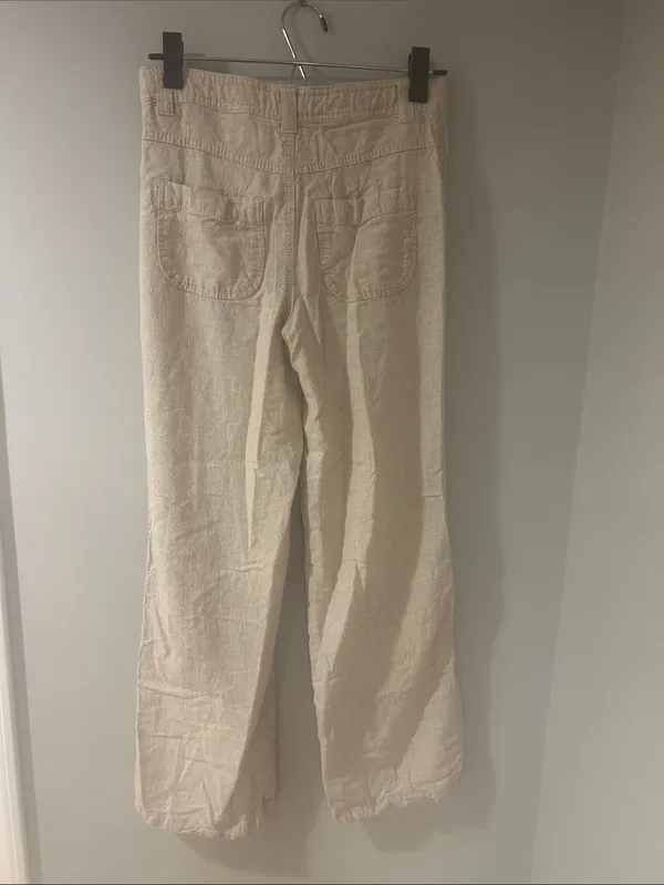 Divided Neutral Cream Drawstring Wide-Leg Chinos - Image 2