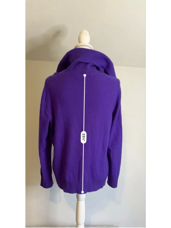 Women's Charter Club Cashmere Purple Cowl Neck Sweater XL - Image 6