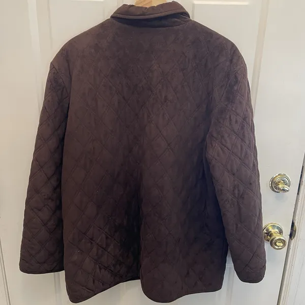 Lauren‎ Ralph Lauren Womens XL Quilted Velvet Velour Brown Barn Coat Jacket - Image 7