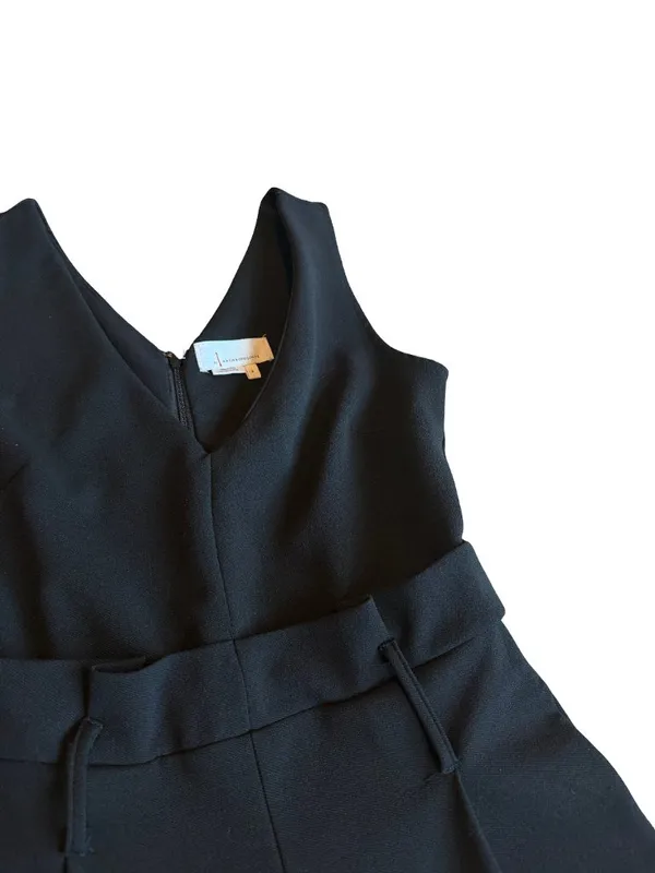 Anthropologie Black Sleeveless Jumpsuit Black Wide Leg Dress Up Down SIze Small - Image 8
