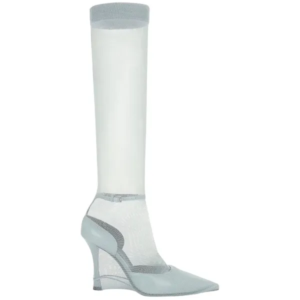 Givenchy Show Stocking Pumps in Grey 41 with Box Womens High Heels Boots Leather - Image 3