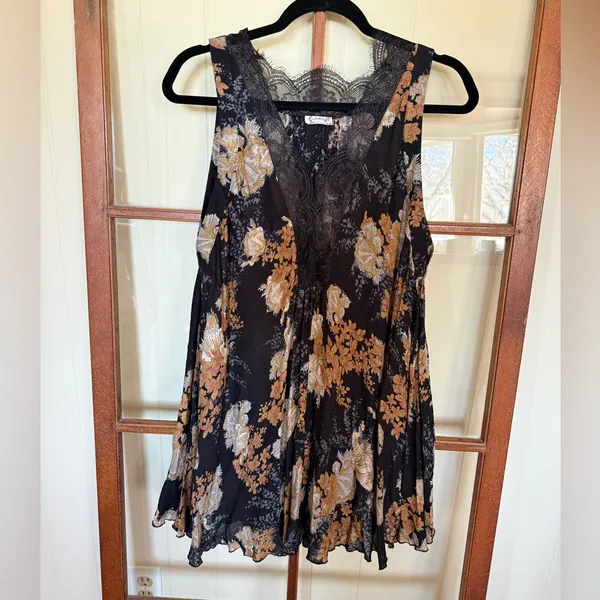 Free People Intimately So You Say Floral Lace Trim Chemise Slip Dress - Small - Image 2