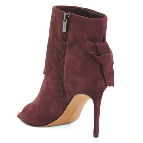 New! Vince Camuto Amesha Suede‎ Open Toe Bootie Sz 8.5 - Image 2