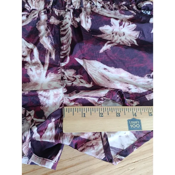 FP Movement Free People Women's Athletic Running Shorts Size S Burgundy Floral - Image 11