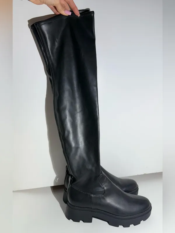 NWOT OpenEdit Women’s Black Lug-Sole Platform Boots - Image 8