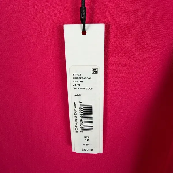 NWT Alice + Olivia Andalasia Fit & Flare Mini Dress Sz‎ 12 Watermelon Pink Party - Image 5