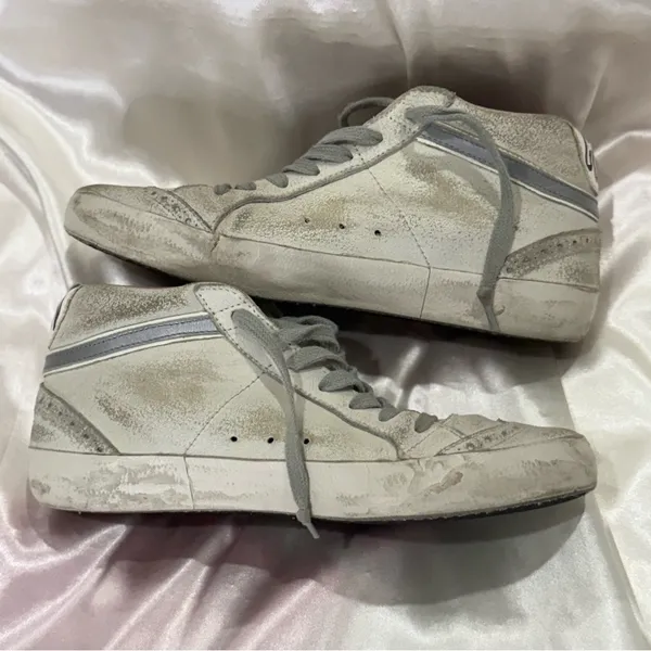 Golden Goose Mid Star Sneakers White Pink Patent Star Mid Top Size 7/37 Preppy - Image 10