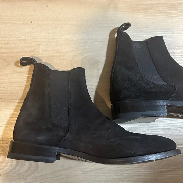 ORO Handmade in Spain‎ 6 Black Suede Leather Chelsea Ankle Boots - Image 6