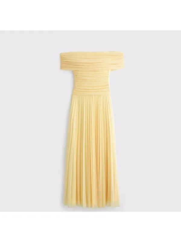 Abercrombie & Fitch -Giselle Drop-Waist Mesh Maxi Dress, M - Image 5