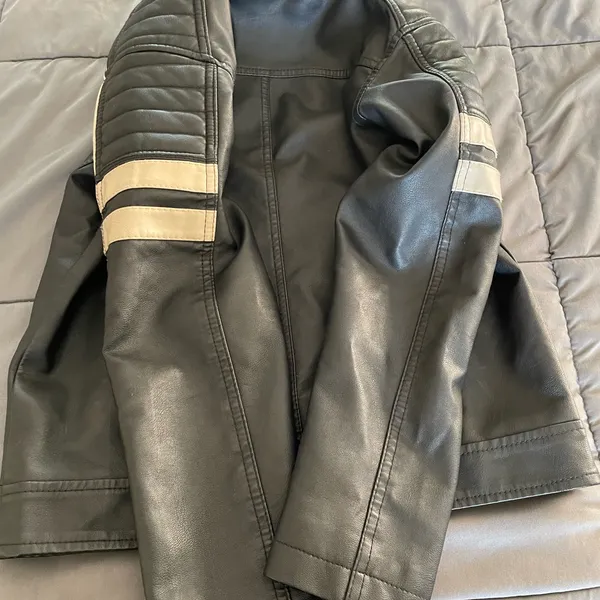 DISTORTION Black Leather Jacket — Small - Image 12