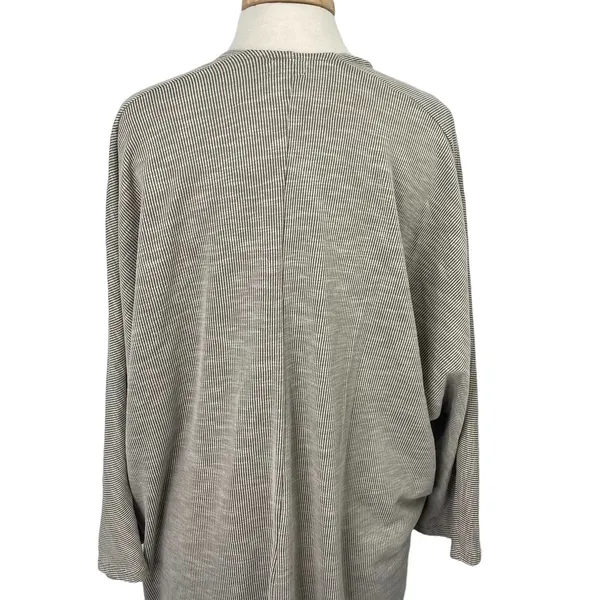 Anthropologie Donni Sandwash Cardigan Open Front Duster Ribbed Neutral Gray NEW One Size - Image 6