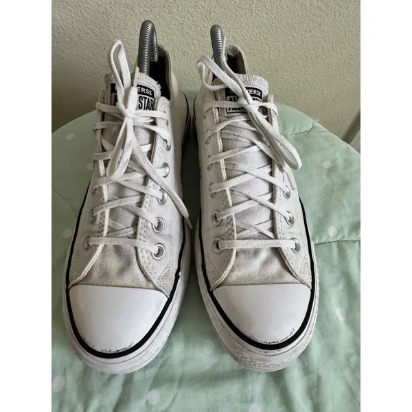 Converse All Star Low Top Lace-Up Sneakers White Womens size 9.5 - Image 5