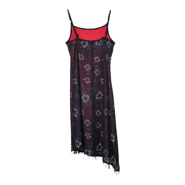 Vintage 90s Candy Rocket Floral Fringe Mini Dress - Image 3