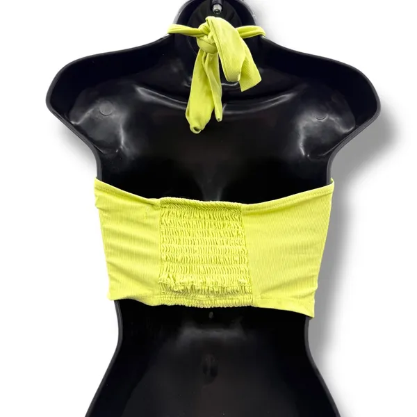 Urban Outfitters Halter Crop Top Women's Small Green Ruched‎ Party Club Beach - Image 2