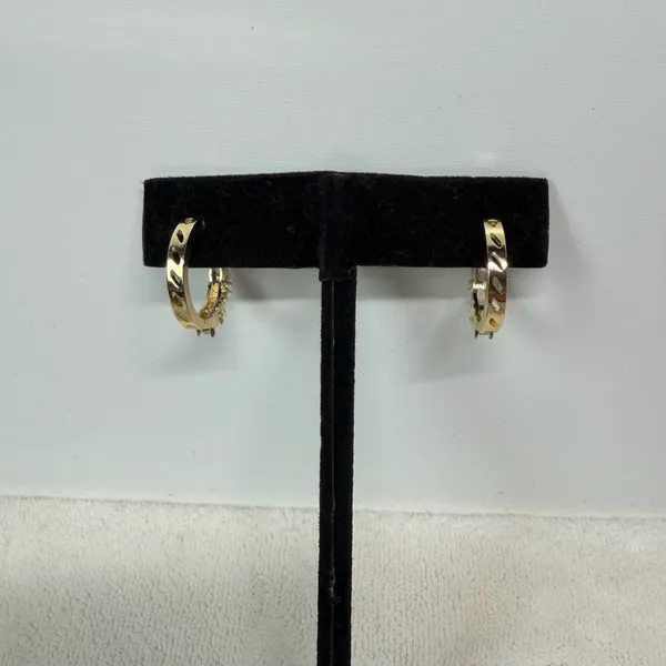 Florentine Huggie Hoop Earrings Gold - Image 7