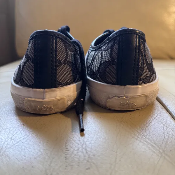 Coach Empire Signature C Monogram Low Top Sneakers Black Grey Womens 8.5B A00248 - Image 4