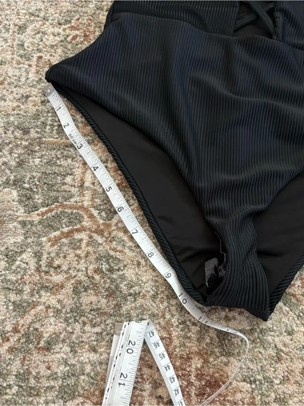 Anthropologie Dippin Daisys Bliss Ribbed One Piece Black Swimsuit Medium - Image 9