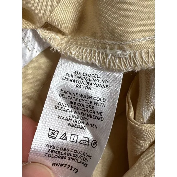 Ann Taylor The‎ Seamed Straight Crop Pant Beige Stripe Sz 14 High Rise Office - Image 9