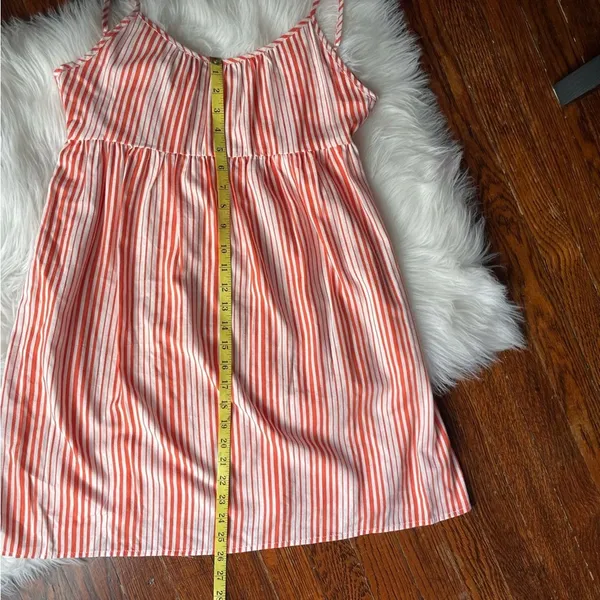 GLAM Striped Babydoll Dress Orange & Cream NWOT - Image 5