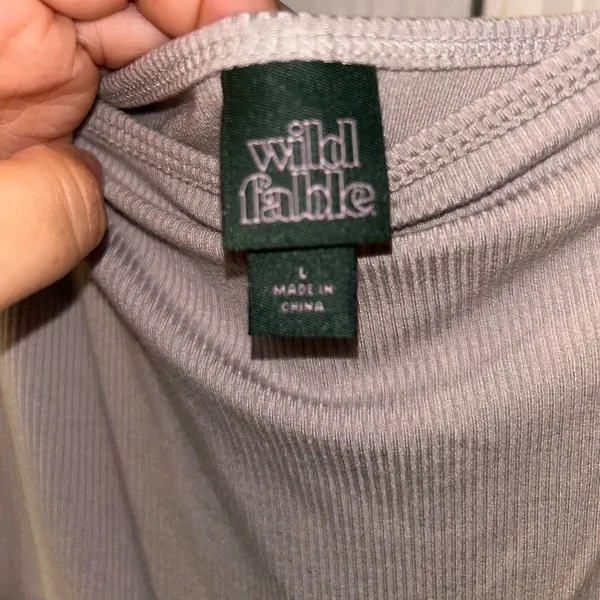 NWT Wild Fable Spaghetti Straps Ribbed Maxi Slip Dress Stretchy Gray Women's L - Image 6