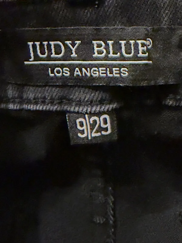Judy Blue High Rise Patch Pocket Wide Leg Jeans 9/29 Washed Black JB88827 - Image 3