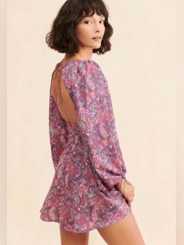 For Love And Lemons Tonya Long Sleeve Mini Dress Size Small - Image 2