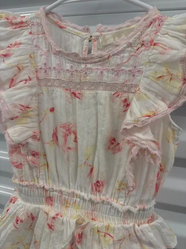 LoveShackFancy Decker Ruffle Mini Dress Cherry Soda Girls Size 5-6Y - Image 3