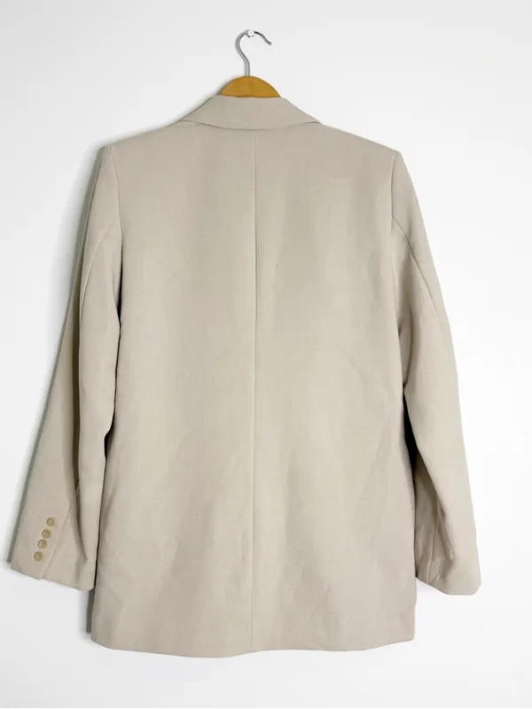 Abercrombie & Fitch Tan Blazer Single Button Tailored Small - Image 3
