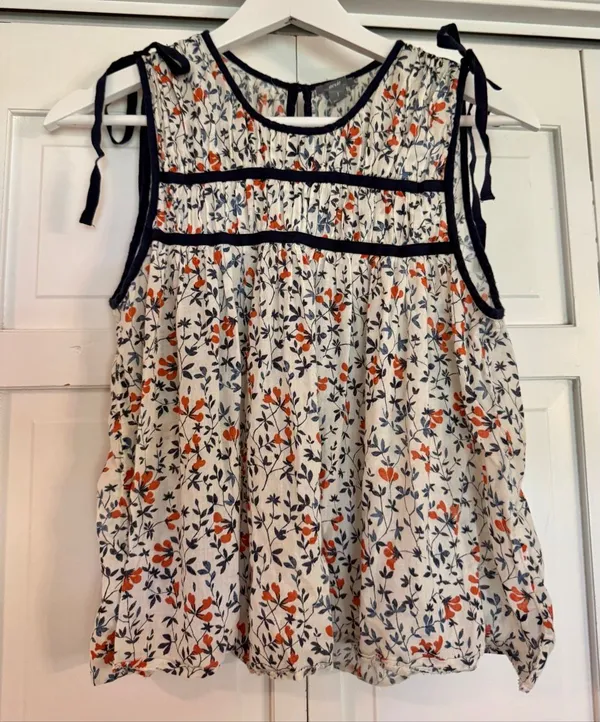Aerie floral swing tie shoulder blouse size small - Image 2