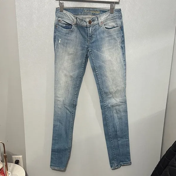 American Eagle Women Skinny Jeans Light Wash Stretch Denim 2 - Image 2