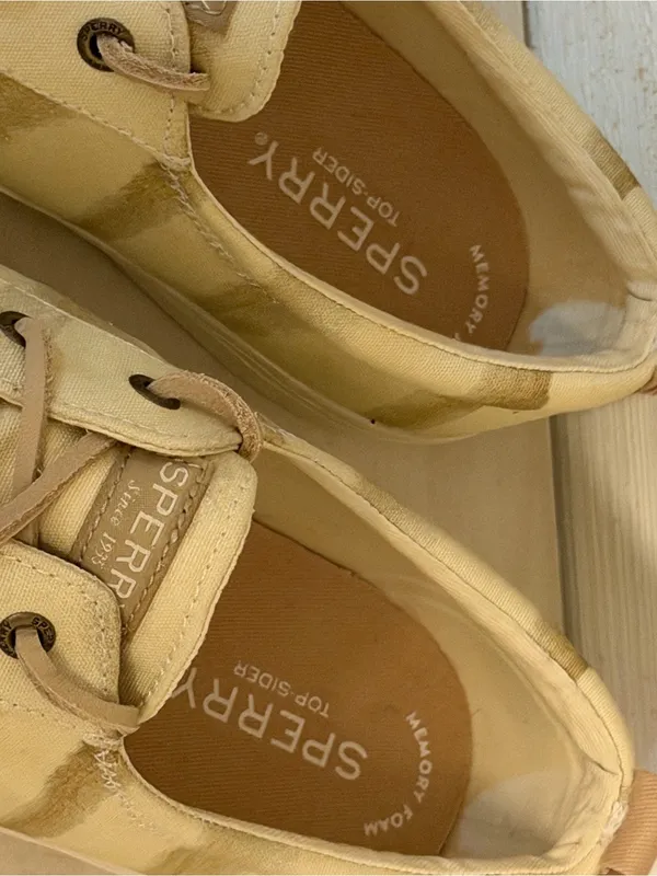 SPERRY Top Sider Slip-on Sneaker Women’s Size 8.5M Cream/Beige Canvas NEW Preppy - Image 4