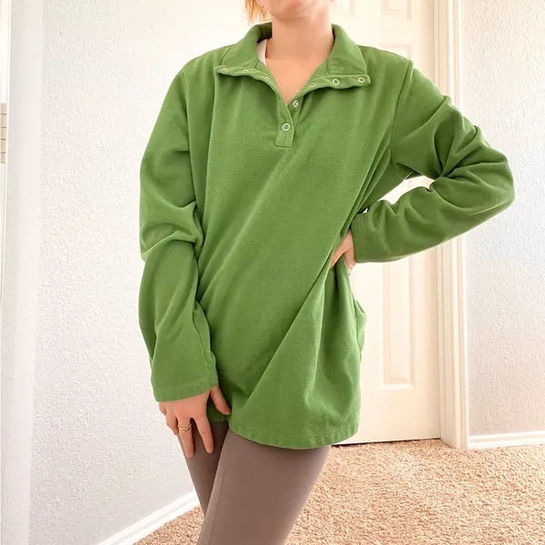 North crest Green Fleece Pullover Size M - Image 4