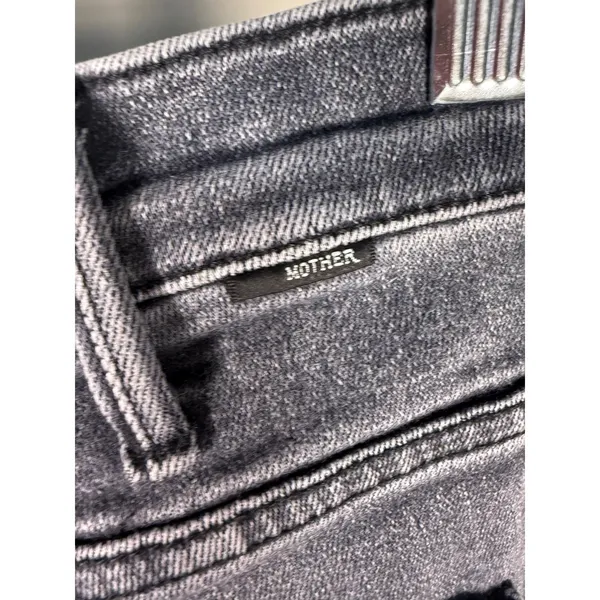 Mother Hustler Ankle Fray Gray Wash High Rise Crop Jeans Made in USA‎ - Image 3