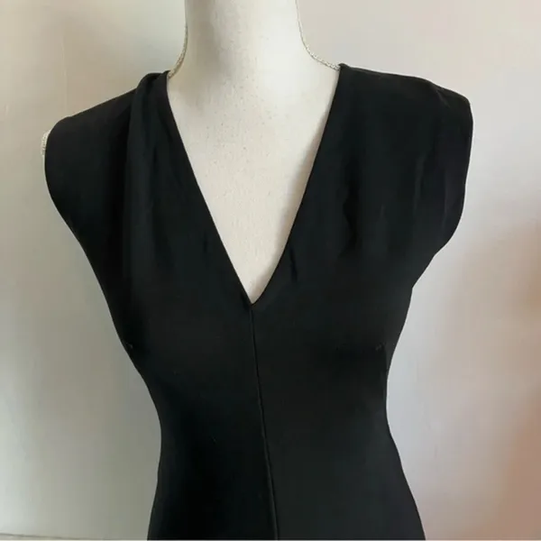 Everlane • The Sleeveless V-Neck Flare Dress in Black - Image 2