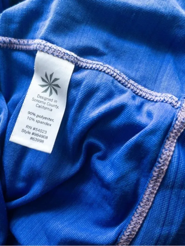 Athleta Pacifica Illume UPF Tank S Royal Blue Sleeveless Front Zip - Image 9