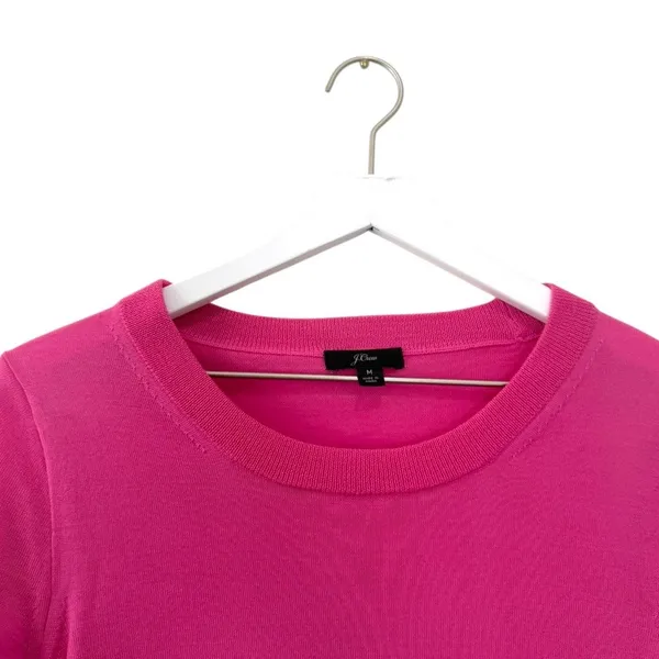 J.Crew Pink 100% Merino Wool Lightweight Crewneck Sweater Size M - Image 4