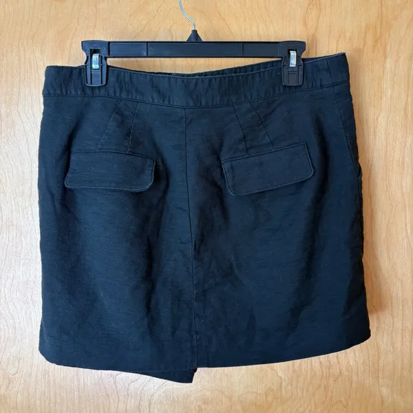 Marissa Webb Skort Women Size 8 Black Cotton Linen Asymmetrical Mini Skirt‎ - Image 5