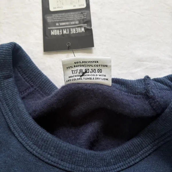 Where I'm From Boston Go Sports Cropped‎ Sweatshirt Navy Blue Medium NWT USA - Image 10