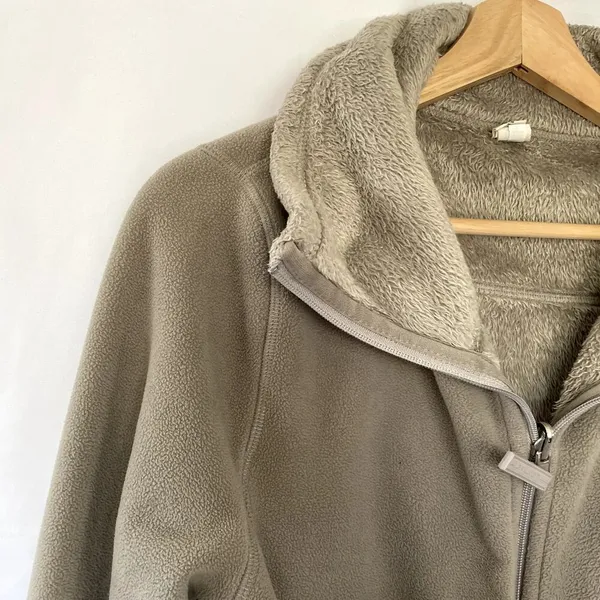 Calvin Klein performance brown beige fur lined jacket full‎ zip women's size M - Image 2
