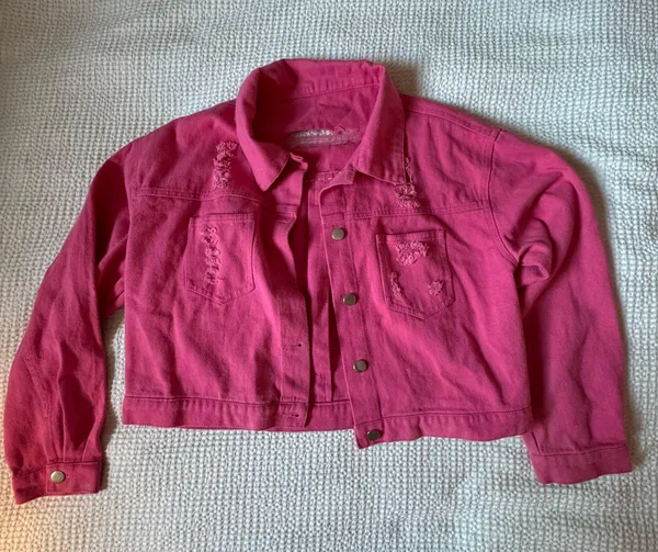 Pink Denim Jacket Size M - Image 7