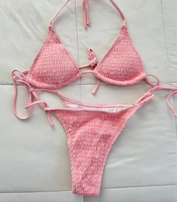 Ribbed bikini Pink Size M - Image 2