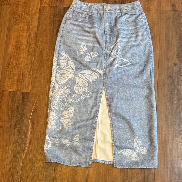 ❤️Butterfly Print Denim Skirt - Image 12