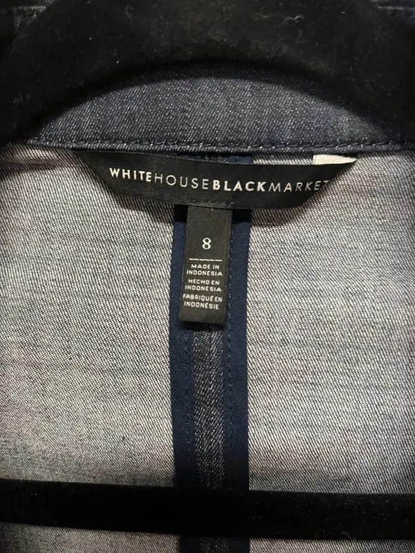 White House Black Market Denim Blazer, Women's Size 8 - Image 5