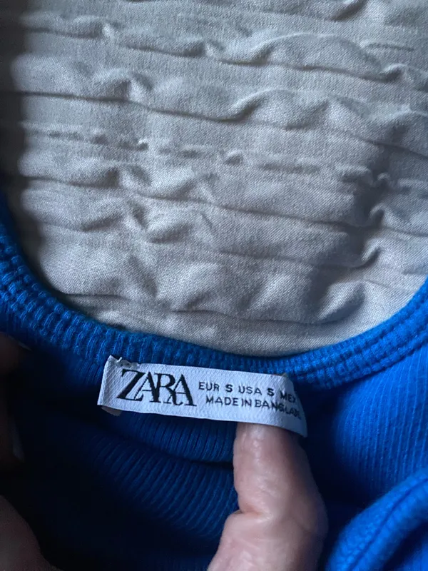 ZARA Blue Tank Top Ribbed - Image 2