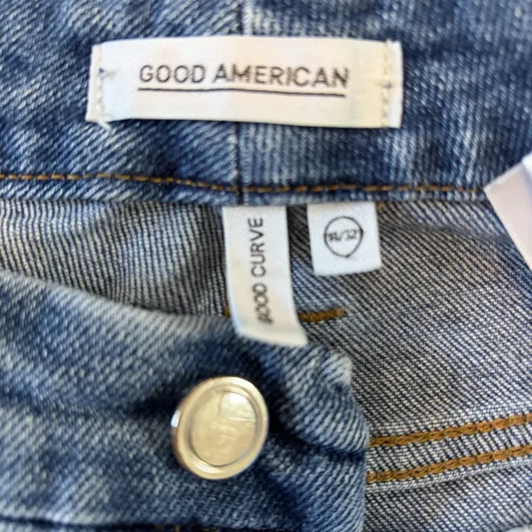 good american jeans good curve GCS127T 14/32 Blue Denim Straight Jeans Capsule - Image 6