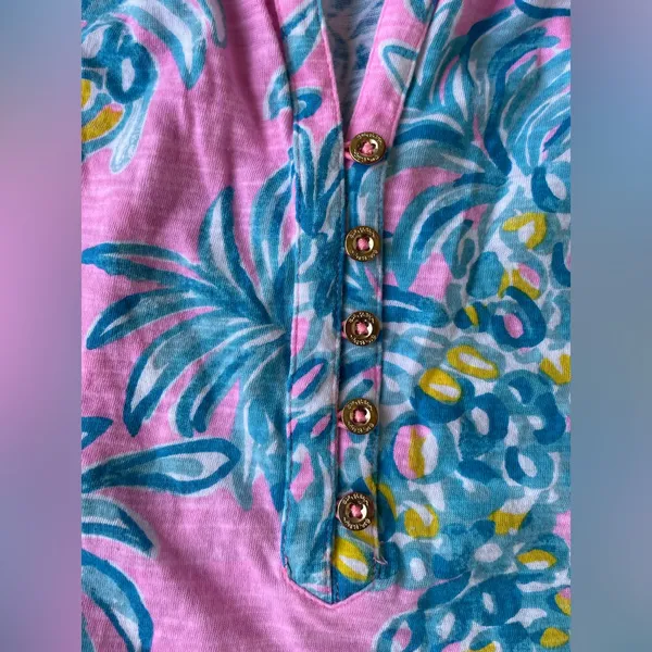 Lilly Pulitzer Pink and Blue Patterned Top - Image 11
