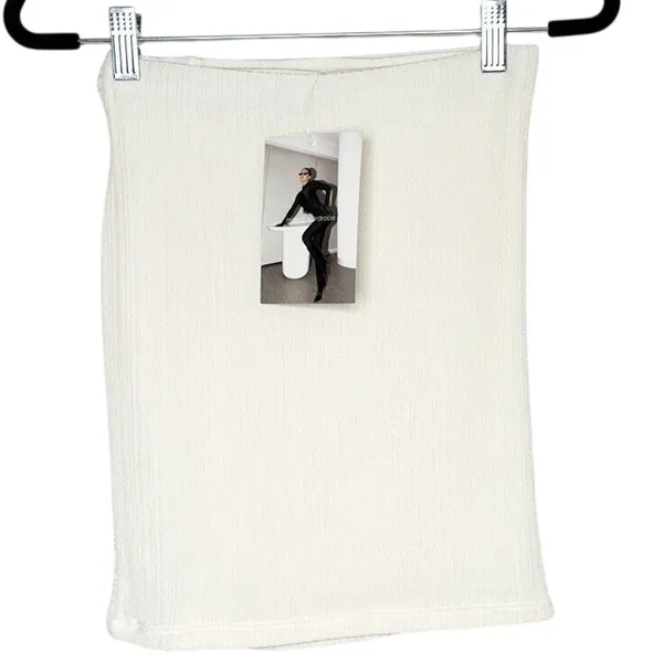 NWT Naked Wardrobe Stretchy The Tube Crop Top Women's Cream Size Small - Image 3