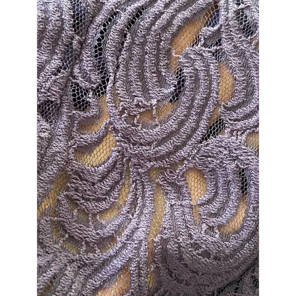 Coldwater Creek Purple Lace Knee Length Dress Size 4 Cap Sleeve​ - Image 10