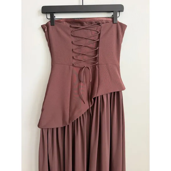 NEW Babyboo Maliyah Maxi Dress in Plum Brown Size Small - Image 6