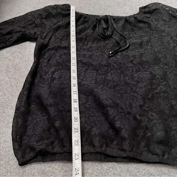 (NWT) KAREN KANE Black Floral Lace Long Sleeve Blouse - Image 15